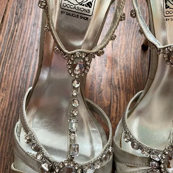 Special Occasions By Saugus Shoe Rhinestone Strappy Shakira Heels - Picture 3 of 12